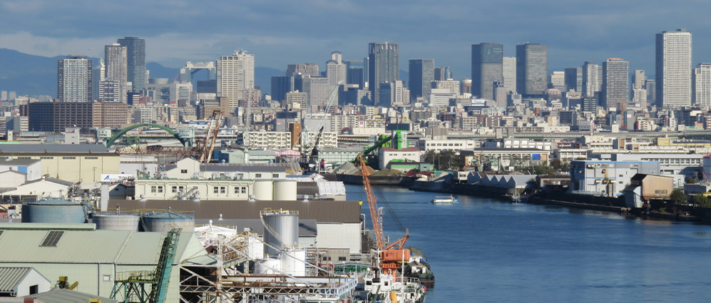 千代松大橋から見た大阪